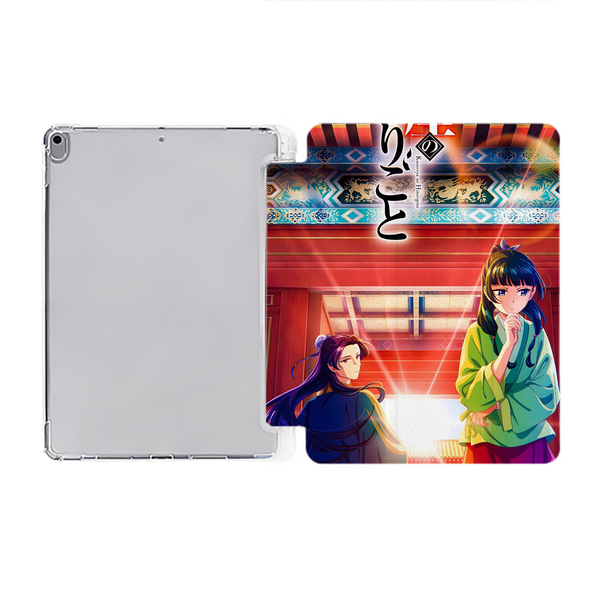 （画像用） 薬屋のひとりごと The Apothecary Diaries IPad ケース ペン収納付き 三つ折りスタンド PUレザー×シリコン 対応機種9.5/10.5/10.9インチ